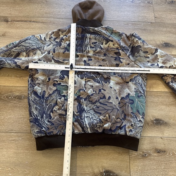 Vintage Camo Jacket Mens M Realtree Advantage Hooded Bomber 90s Hunting Outdoors - Picture 4 of 10